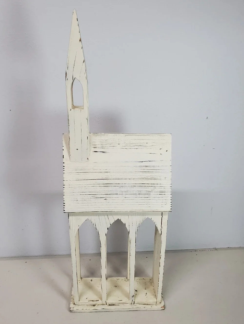 Shabby Chic Rustic Farmhouse Style Church Christmas Card Mail Holder Cottagecore